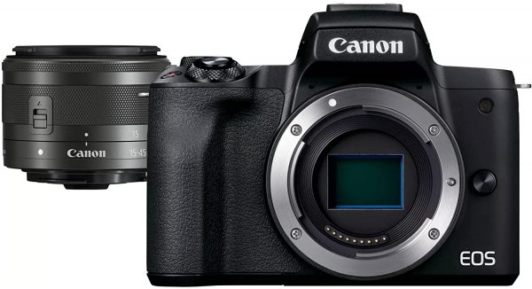 Canon EOS M50 Mark II + EF-M 15-45mm is STM Kit Black