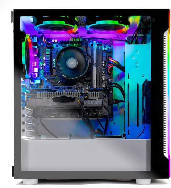 Skytech Archangel Gaming Computer PC Desktop – Ryzen 5 3600 3.6GHz, GTX 1660 6G, 500GB SSD, 8GB DDR4 3200MHz, RGB Fans, Windows 10 Home 64-bit, 802.11AC Wi-Fi - Image 2